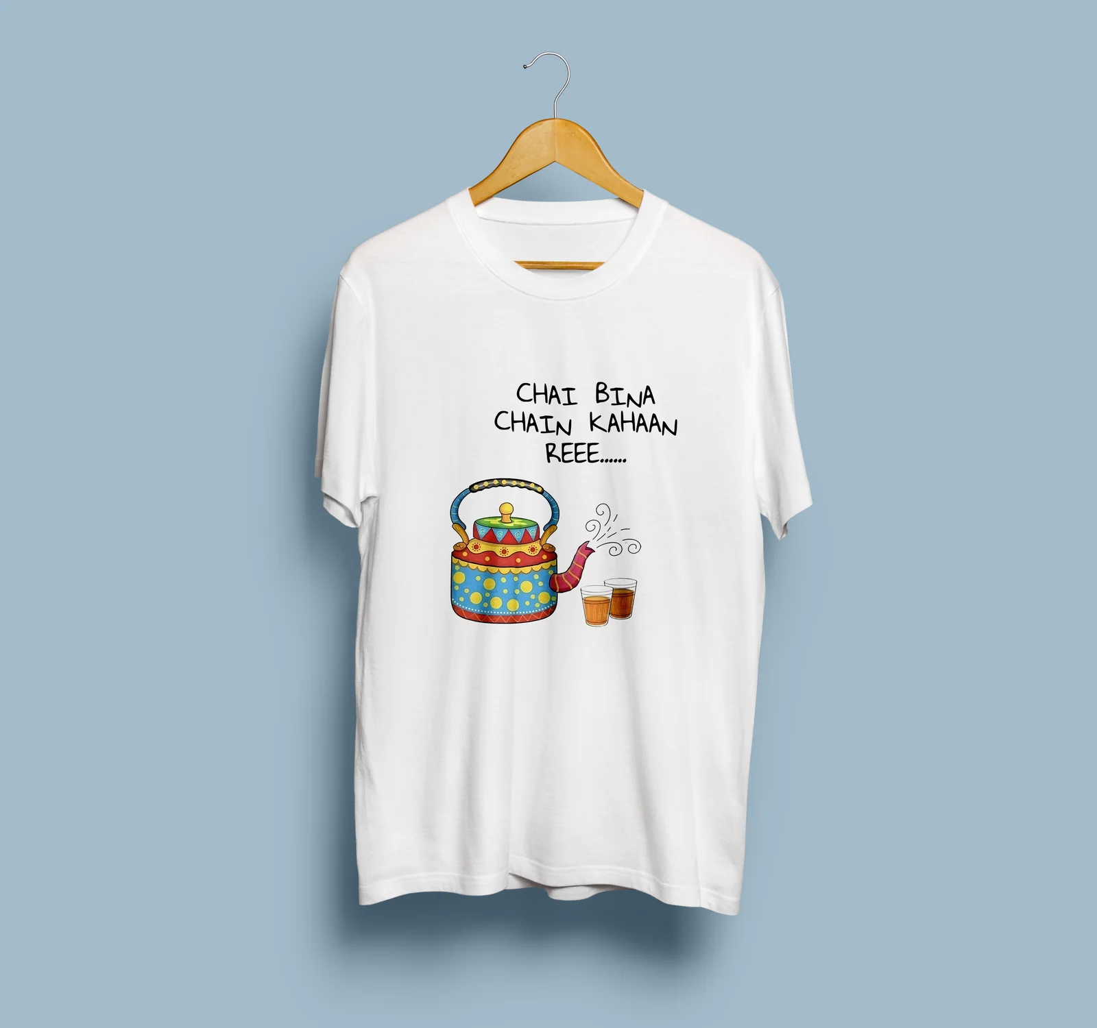Chai Bina Chain Kahaan Reee Printed T-Shirt – White
