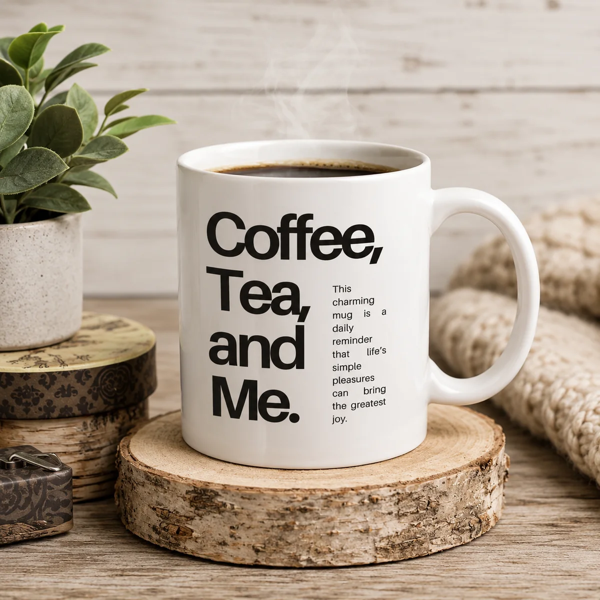 Ceramic Coffee And Tea Typography Mug